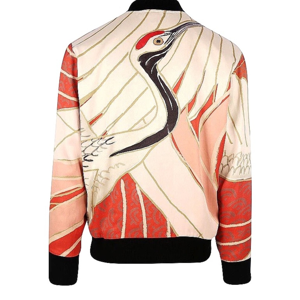 HUGO BOSS Japanese pattern crane bomber jacket sz Large